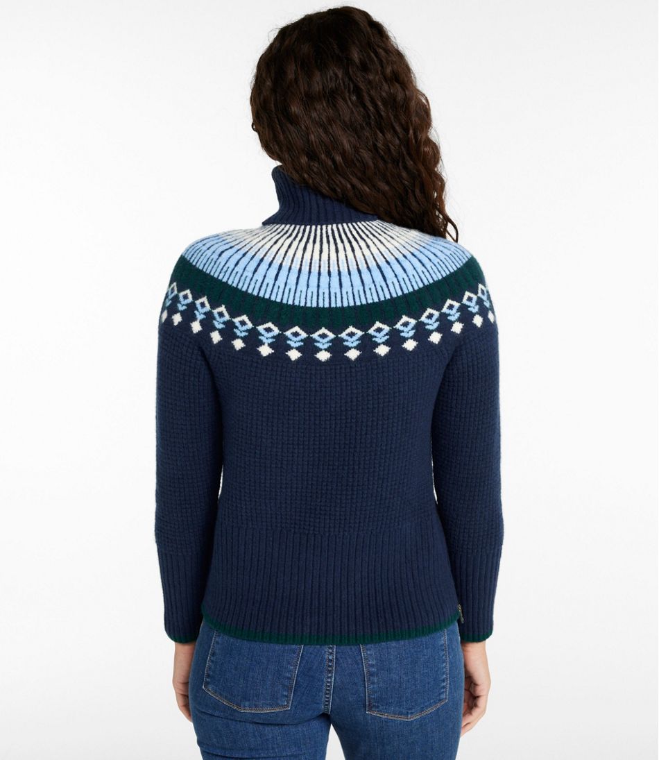 Women's SuperSoft Waffle Sweater, Turtleneck Fair Isle | L.L.Bean Value