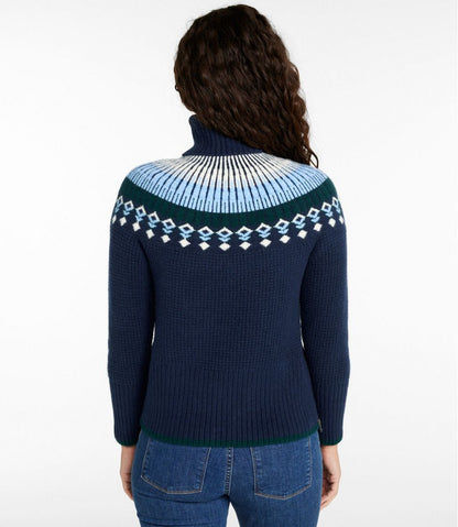 Women's SuperSoft Waffle Sweater, Turtleneck Fair Isle | L.L.Bean Value
