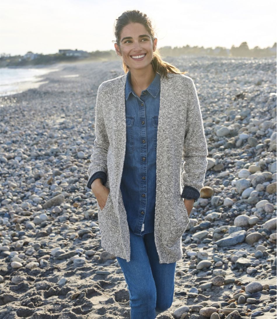 Women's Cotton Ragg Sweater, Open Cardigan | L.L.Bean Great Value