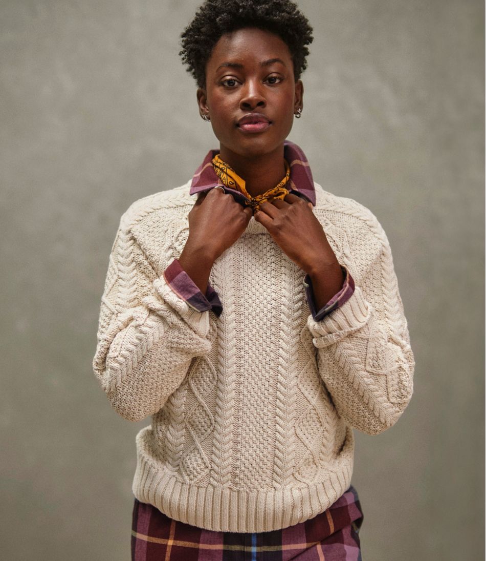 Women's Signature Cotton Fisherman Sweater, Crewneck | L.L.Bean Featured