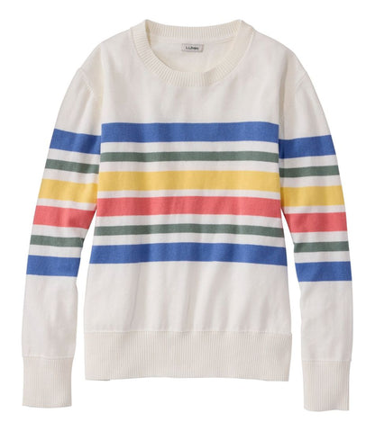 Women's Cotton/Cashmere Sweater, Crewneck Stripe | L.L.Bean Popular