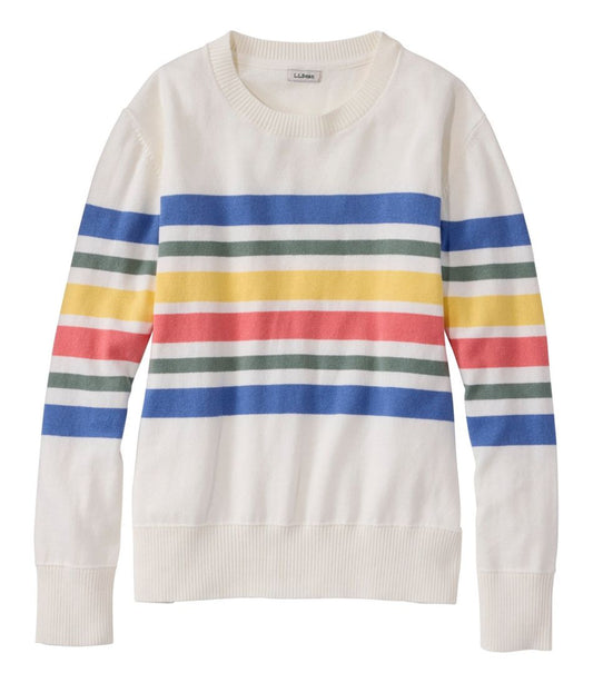 Women's Cotton/Cashmere Sweater, Crewneck Stripe | L.L.Bean Popular