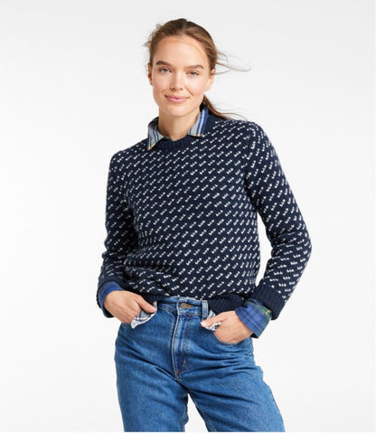 Women's Bean's Classic Ragg Wool Sweater, Crewneck Bird's-Eye | L.L.Bean Trending