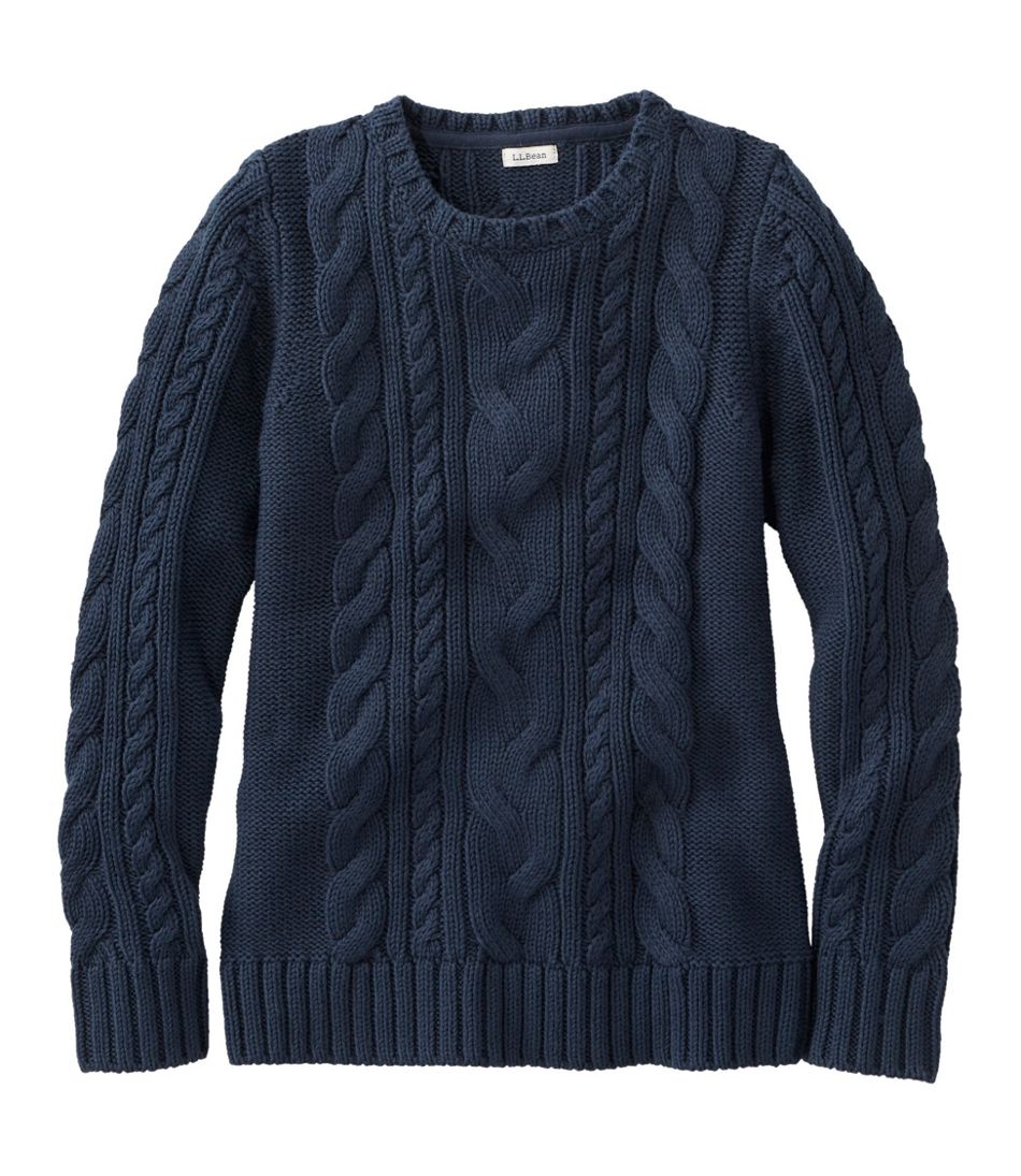 Women's Double L® Cable Sweater, Crewneck | L.L.Bean Best Seller