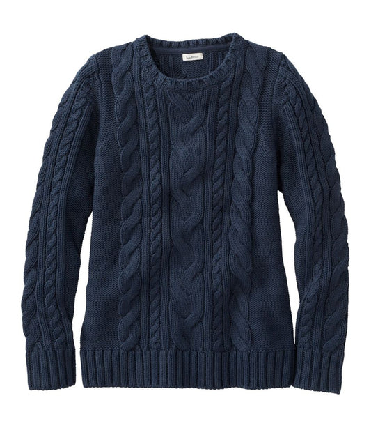 Women's Double L® Cable Sweater, Crewneck | L.L.Bean Best Seller