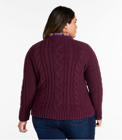 Women's Double L® Cable Sweater, Crewneck | L.L.Bean Best Seller