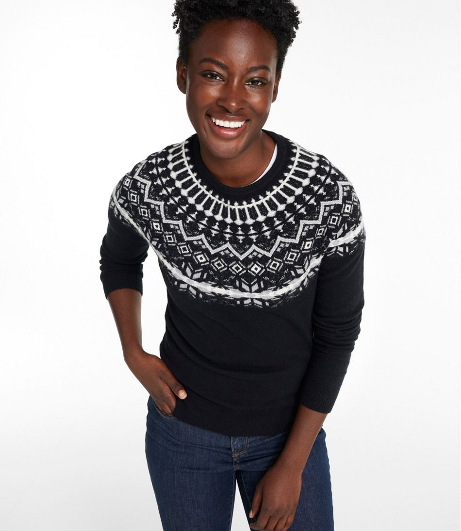 Women's Classic Cashmere Sweater, Crewneck Fair Isle | L.L.Bean Recommended