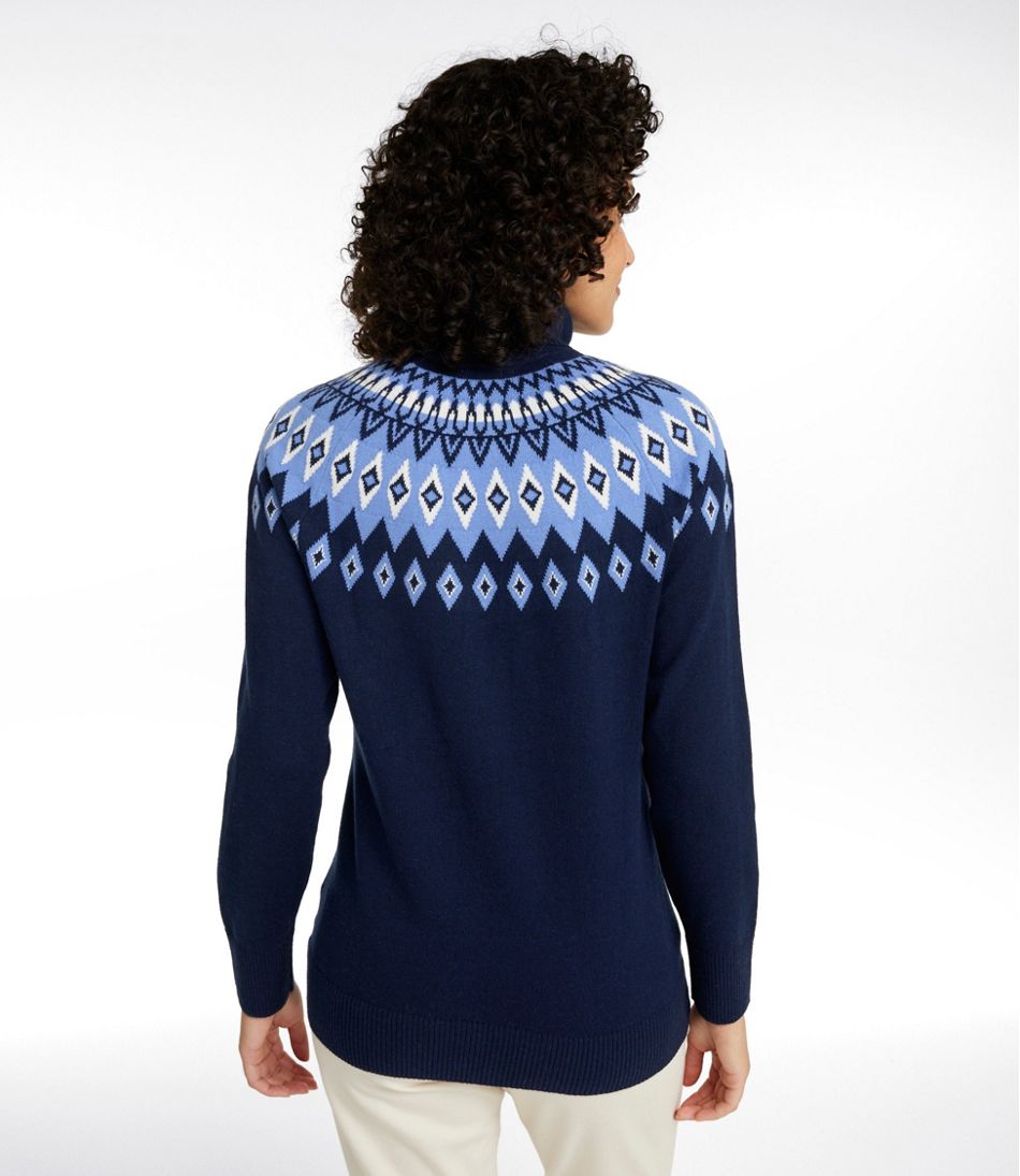 Women's Cotton/Cashmere Sweater, Turtleneck Fair Isle | L.L.Bean Classic