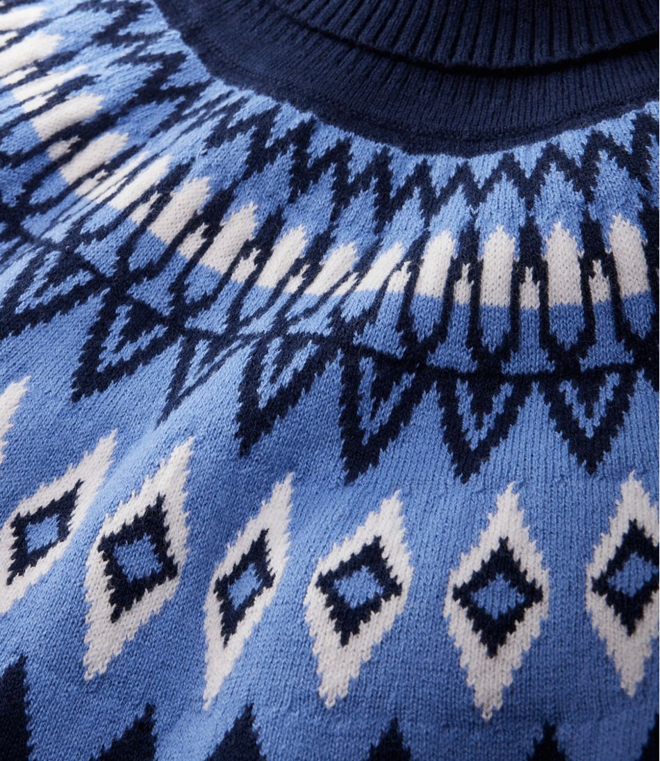Women's Cotton/Cashmere Sweater, Turtleneck Fair Isle | L.L.Bean Classic