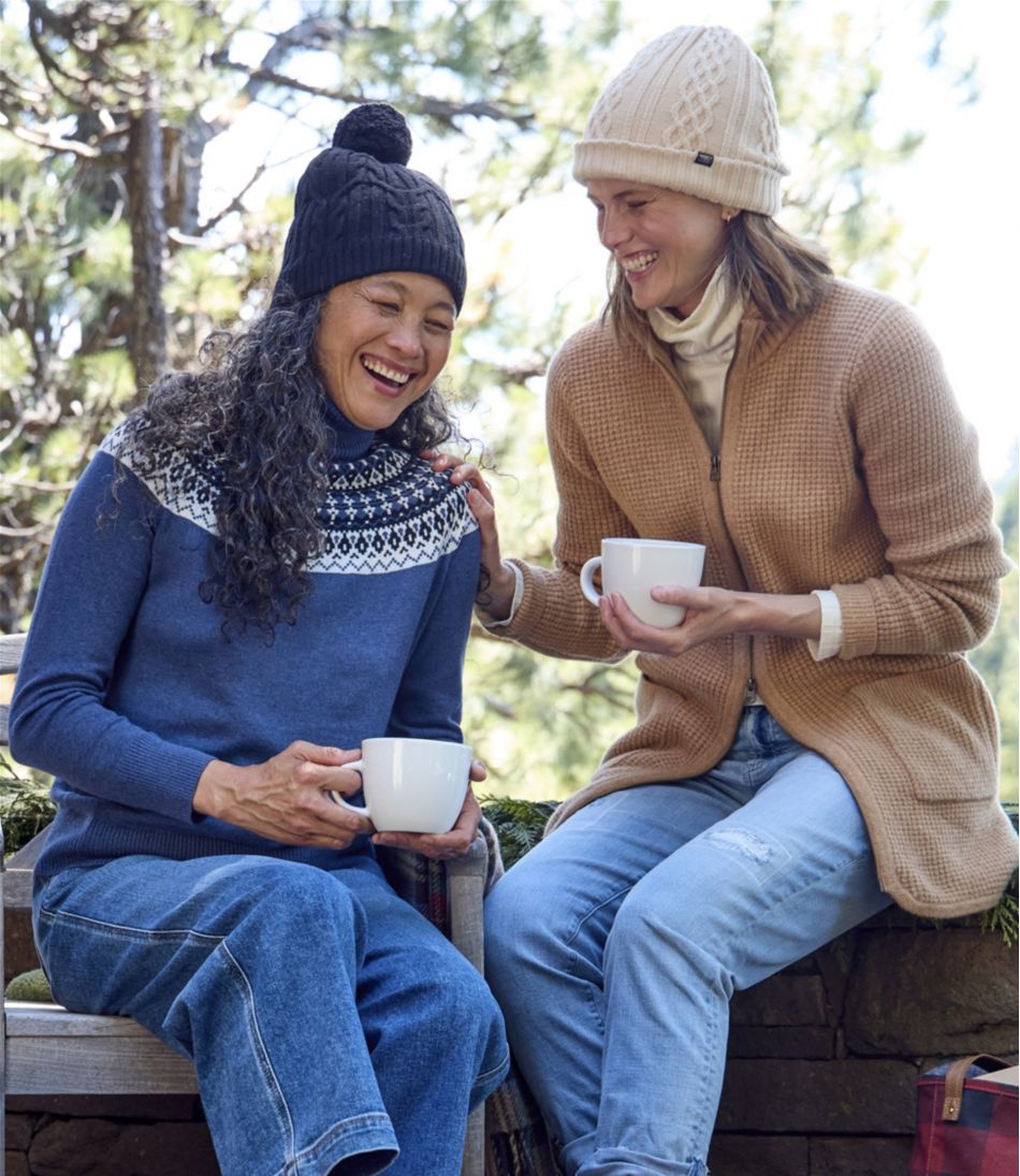 Women's Cotton/Cashmere Sweater, Turtleneck Fair Isle | L.L.Bean Classic