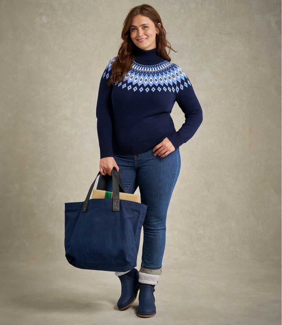 Women's Cotton/Cashmere Sweater, Turtleneck Fair Isle | L.L.Bean Classic
