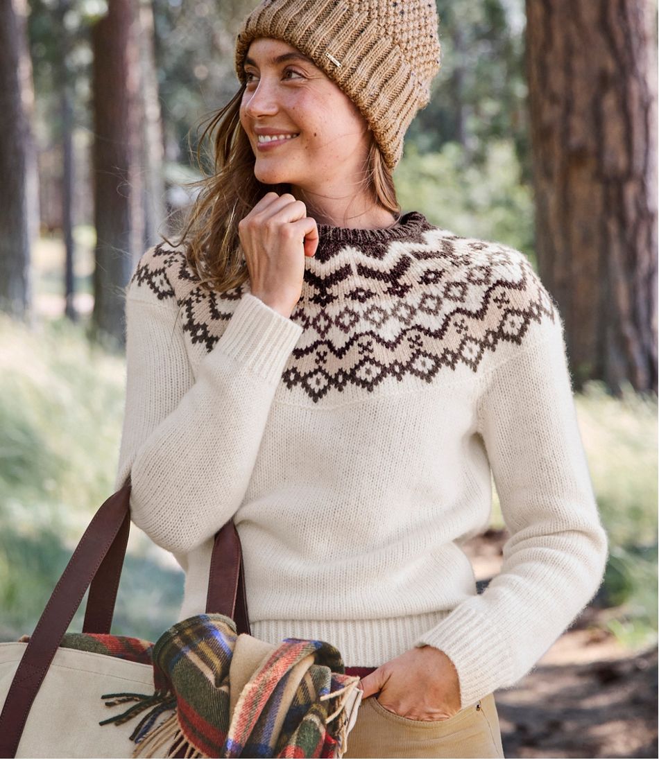 Women's Bean's Classic Ragg Wool Sweater, Crewneck Fair Isle | L.L.Bean Essential