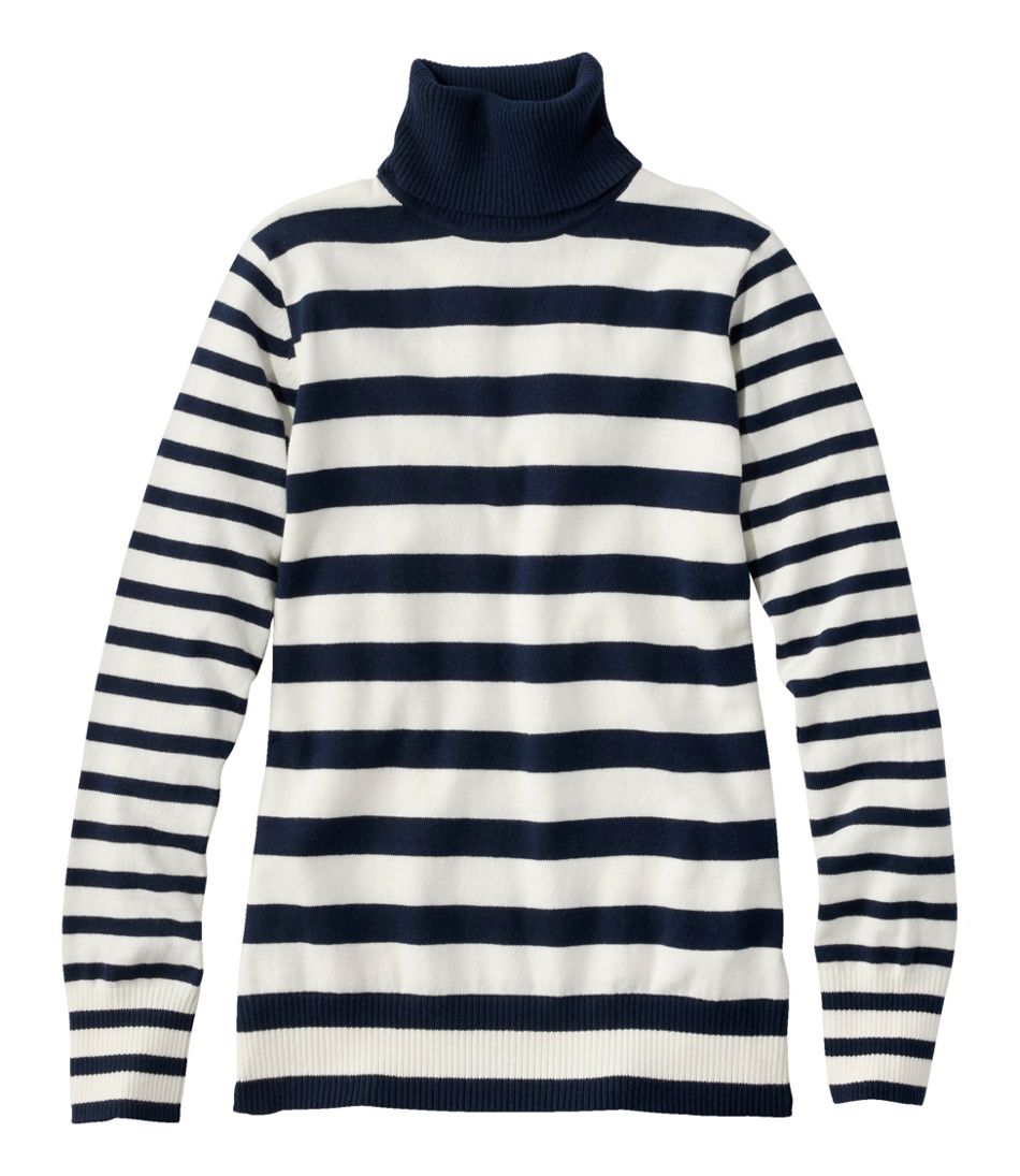 Women's Cotton/Cashmere Sweater, Turtleneck Stripe | L.L.Bean Everyday