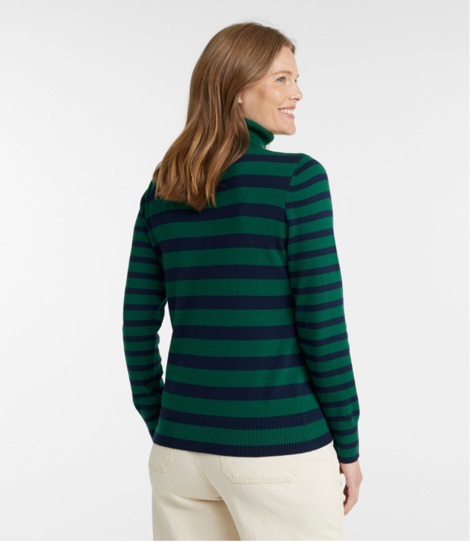 Women's Cotton/Cashmere Sweater, Turtleneck Stripe | L.L.Bean Everyday