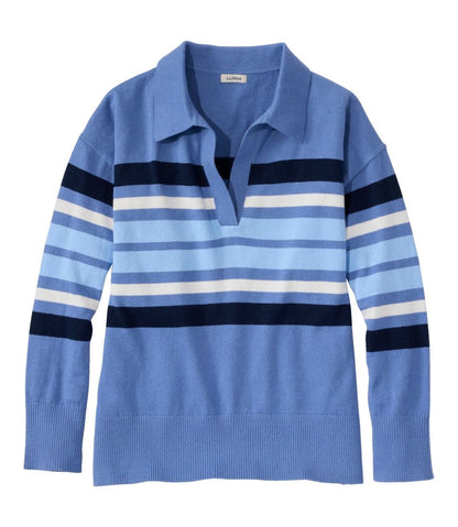 Women's Cotton/Cashmere Sweater, Polo Stripe | L.L.Bean Value