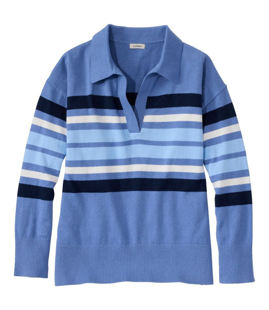 Women's Cotton/Cashmere Sweater, Polo Stripe | L.L.Bean Value