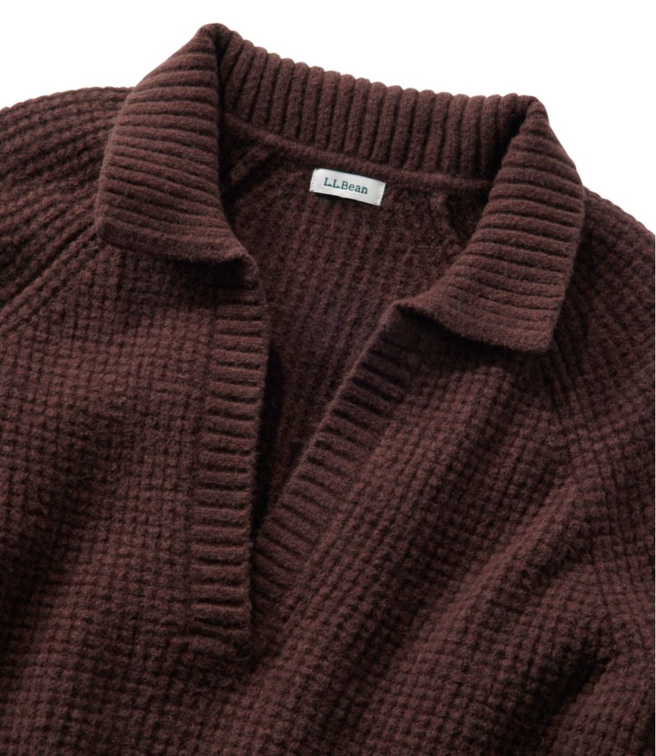Women's SuperSoft Waffle Sweater, Polo | L.L.Bean Great Value