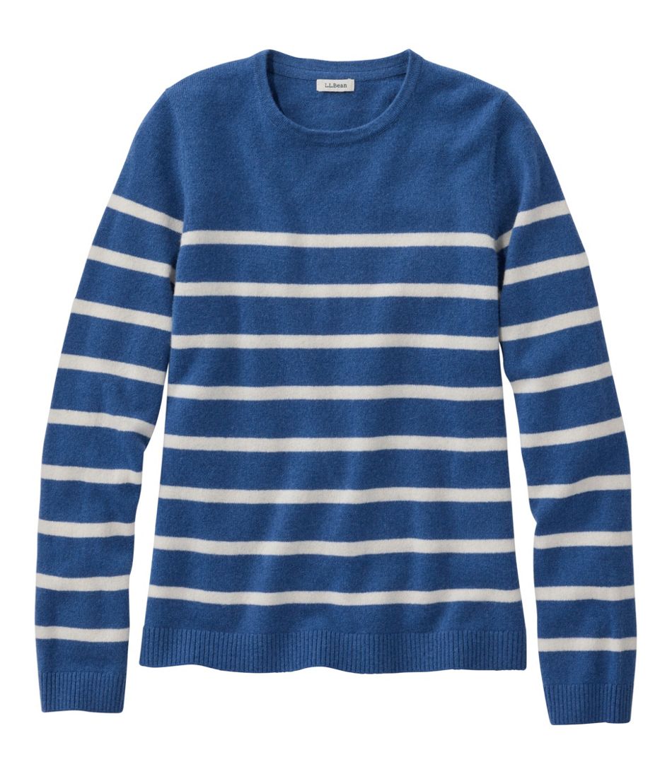 Women's Classic Cashmere Sweater, Crewneck Stripe | L.L.Bean Trending