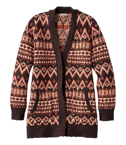 Women's Cotton Ragg Sweater, Open Cardigan Fair Isle | L.L.Bean Classic