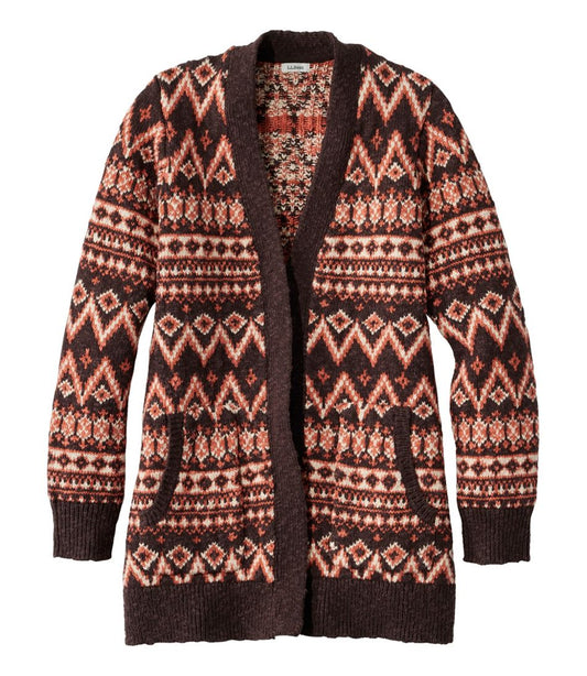 Women's Cotton Ragg Sweater, Open Cardigan Fair Isle | L.L.Bean Classic