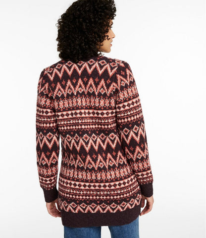 Women's Cotton Ragg Sweater, Open Cardigan Fair Isle | L.L.Bean Classic