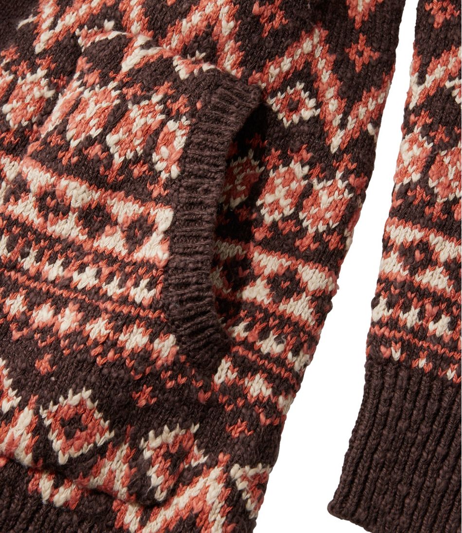 Women's Cotton Ragg Sweater, Open Cardigan Fair Isle | L.L.Bean Classic