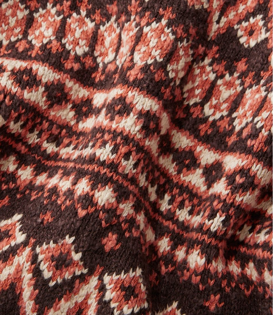 Women's Cotton Ragg Sweater, Open Cardigan Fair Isle | L.L.Bean Classic