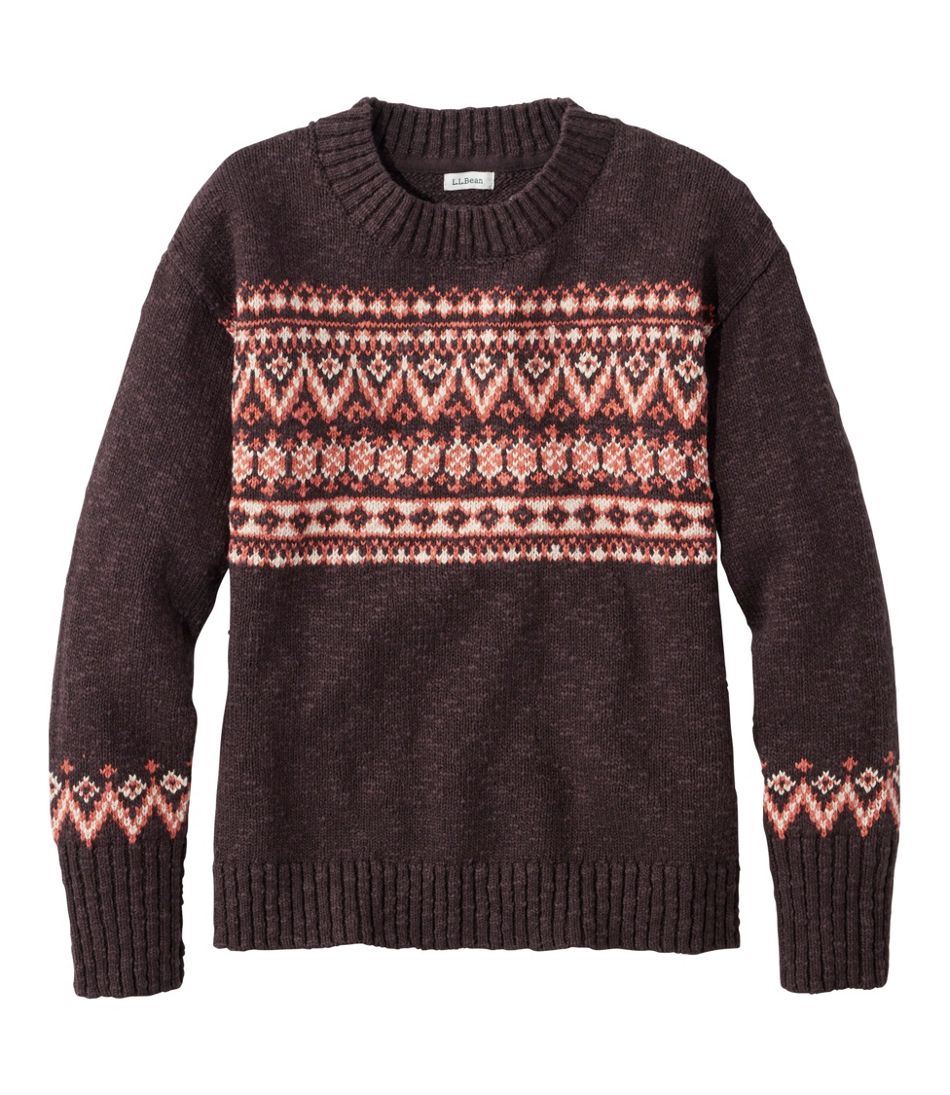 Women's Cotton Ragg Sweater, Crewneck Fair Isle | L.L.Bean Essential