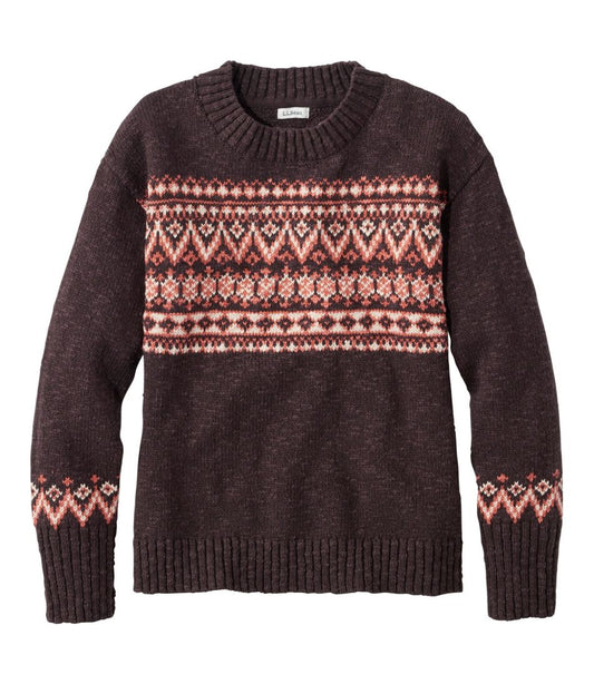 Women's Cotton Ragg Sweater, Crewneck Fair Isle | L.L.Bean Essential