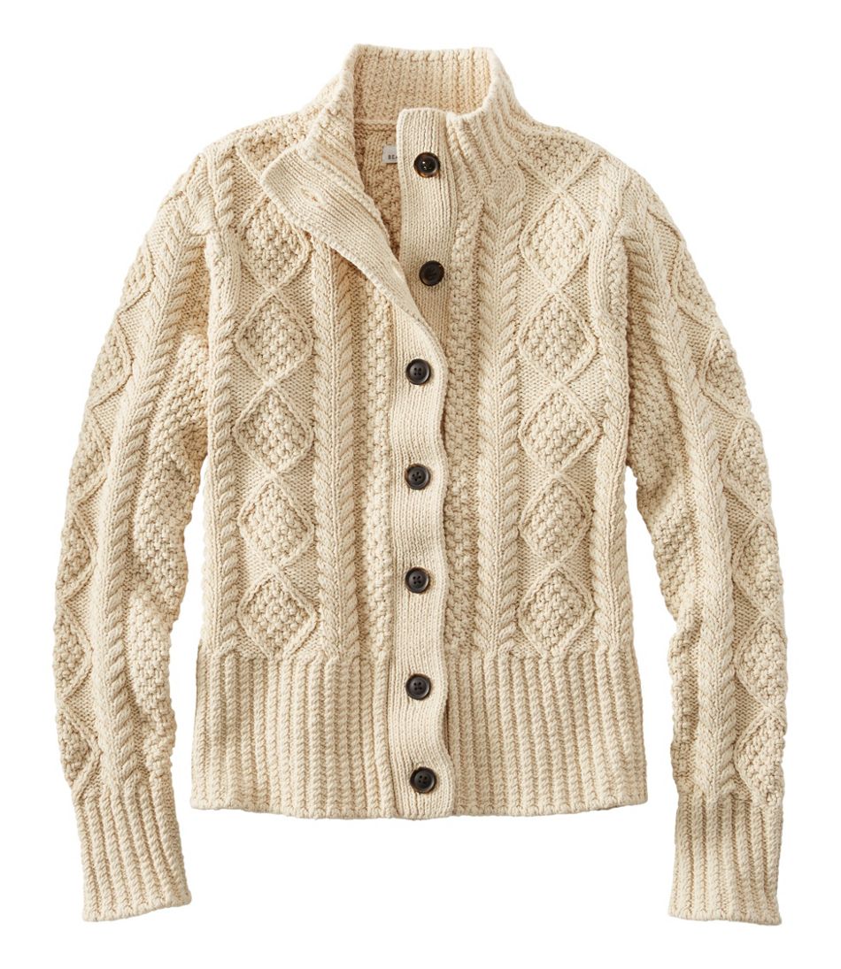 Women's Signature Cotton Fisherman Sweater, Short Cardigan | L.L.Bean Everyday