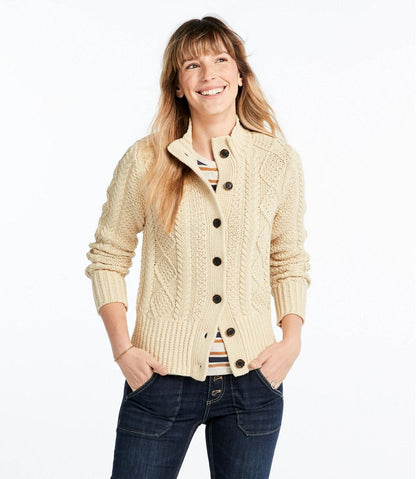Women's Signature Cotton Fisherman Sweater, Short Cardigan | L.L.Bean Everyday