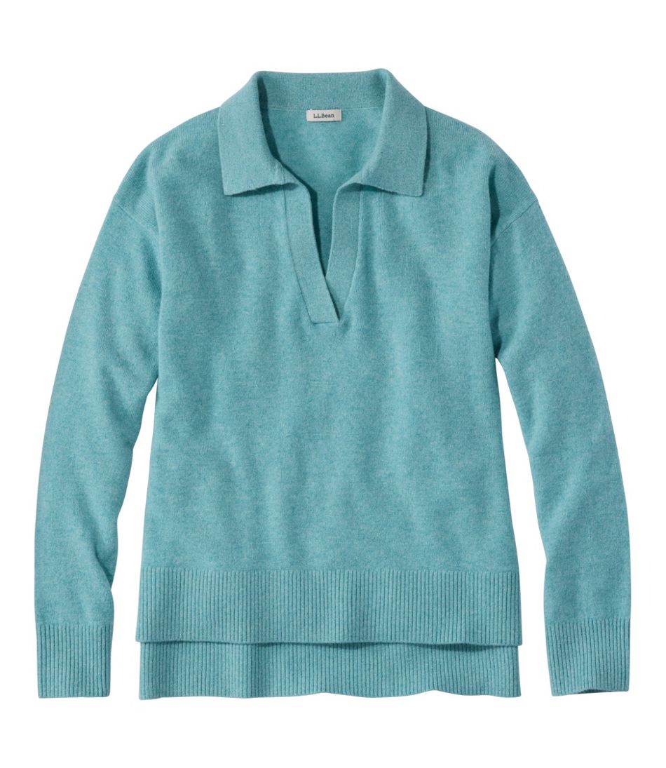 Women's Classic Cashmere Sweater, Relaxed Polo | L.L.Bean Latest