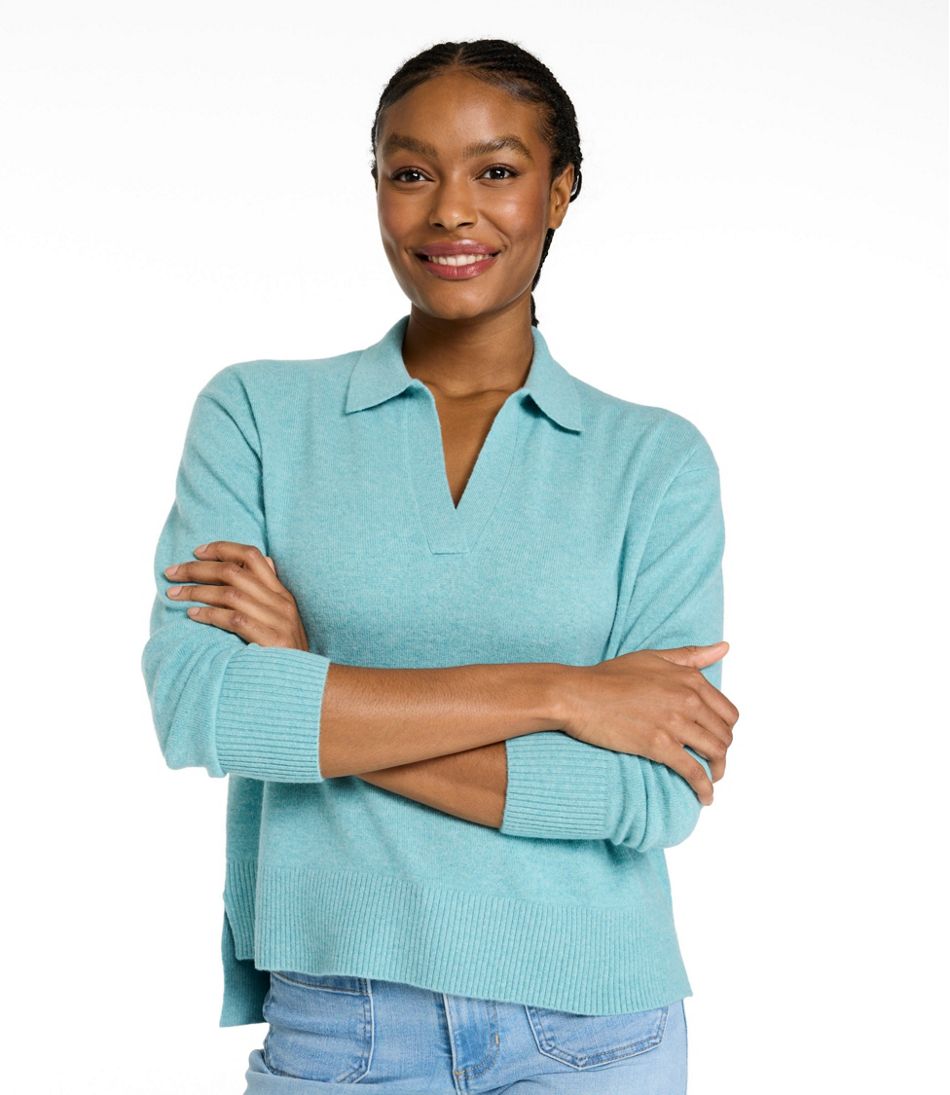 Women's Classic Cashmere Sweater, Relaxed Polo | L.L.Bean Latest