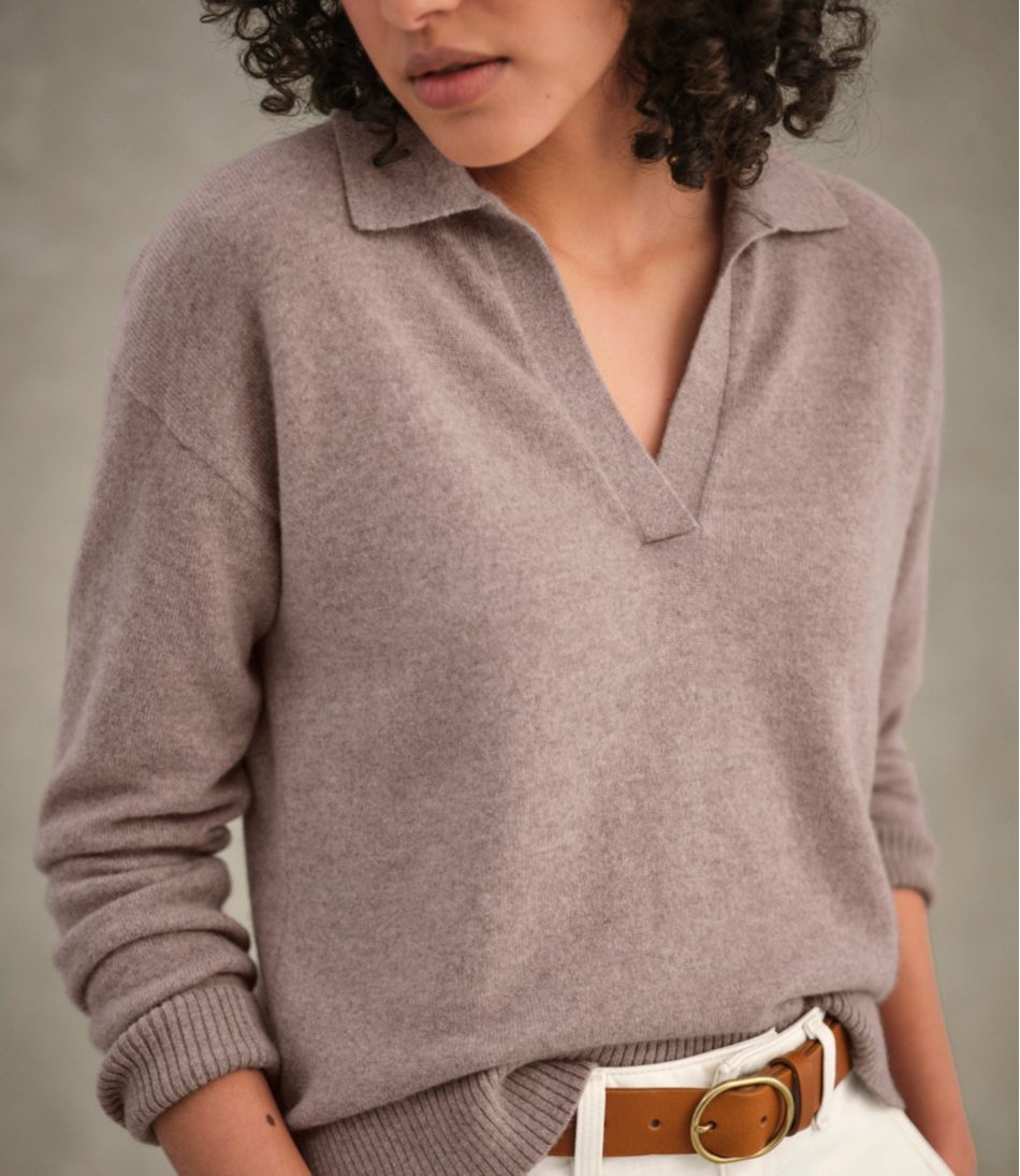 Women's Classic Cashmere Sweater, Relaxed Polo | L.L.Bean Latest