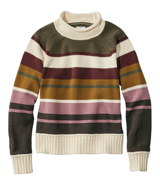 Women's Signature Original Cotton Sweater, Rollneck Stripe | L.L.Bean Popular