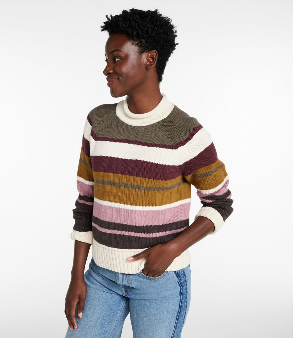 Women's Signature Original Cotton Sweater, Rollneck Stripe | L.L.Bean Popular