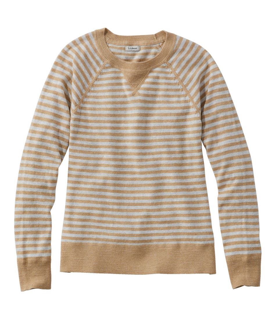 Women's Organic Cotton Slub Sweater, Crewneck Stripe | L.L.Bean Trending
