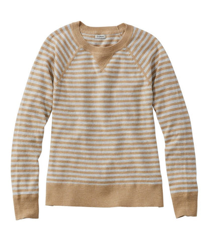 Women's Organic Cotton Slub Sweater, Crewneck Stripe | L.L.Bean Trending