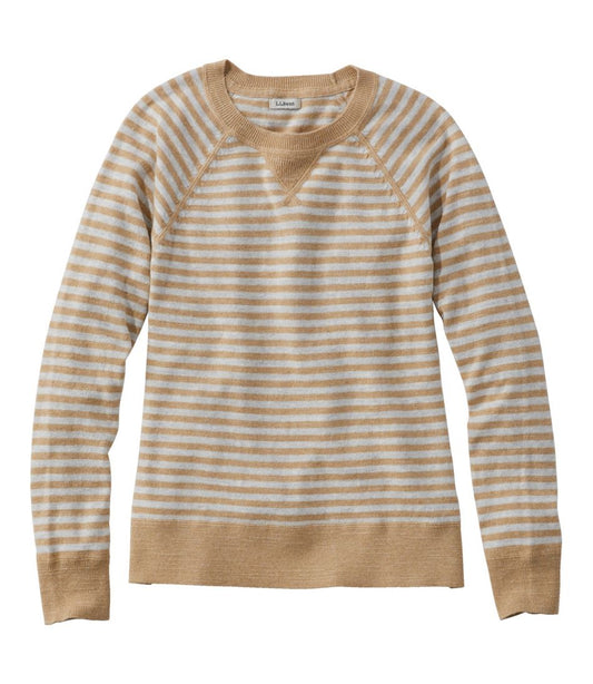 Women's Organic Cotton Slub Sweater, Crewneck Stripe | L.L.Bean Trending