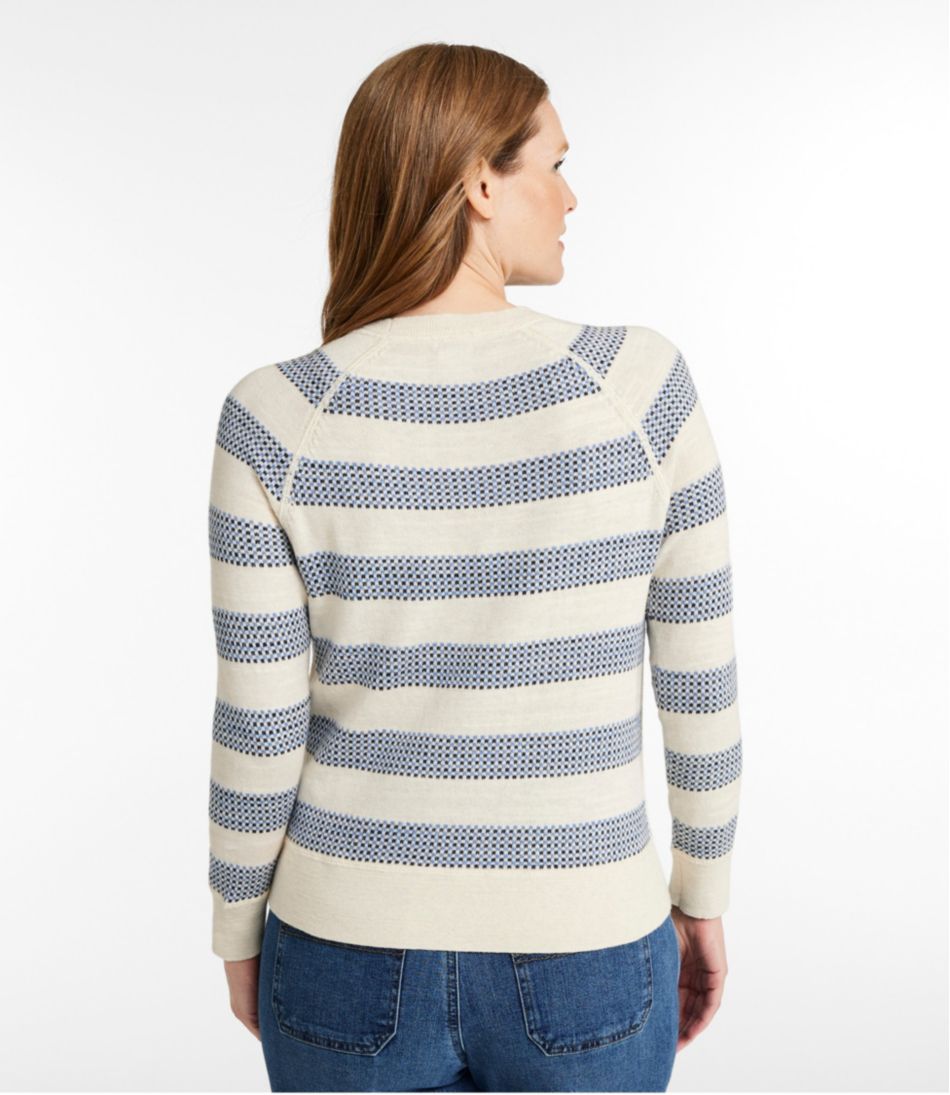 Women's Organic Cotton Slub Sweater, Crewneck Stripe | L.L.Bean Trending