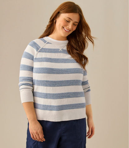 Women's Organic Cotton Slub Sweater, Crewneck Stripe | L.L.Bean Trending