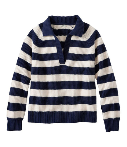 Women's SuperSoft Waffle Sweater, Polo Stripe | L.L.Bean Best Seller