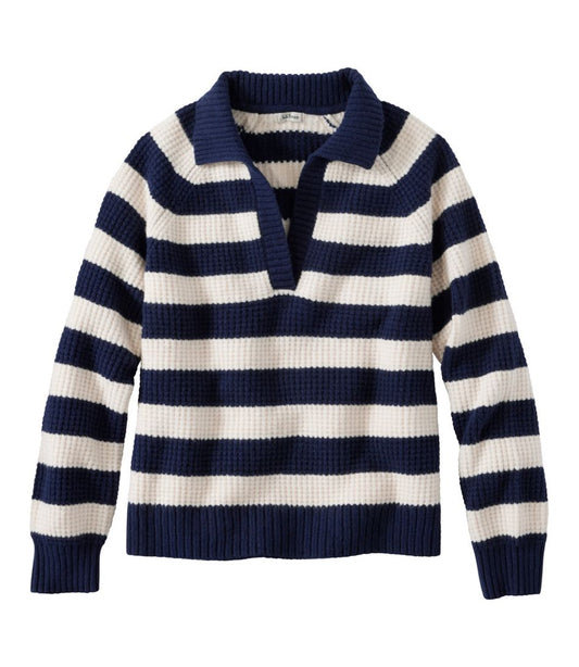 Women's SuperSoft Waffle Sweater, Polo Stripe | L.L.Bean Best Seller