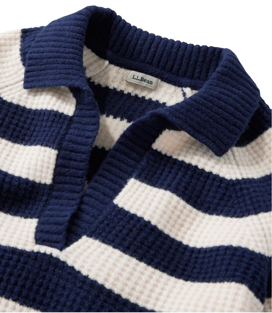 Women's SuperSoft Waffle Sweater, Polo Stripe | L.L.Bean Best Seller