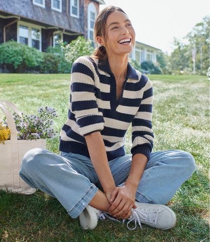 Women's SuperSoft Waffle Sweater, Polo Stripe | L.L.Bean Best Seller