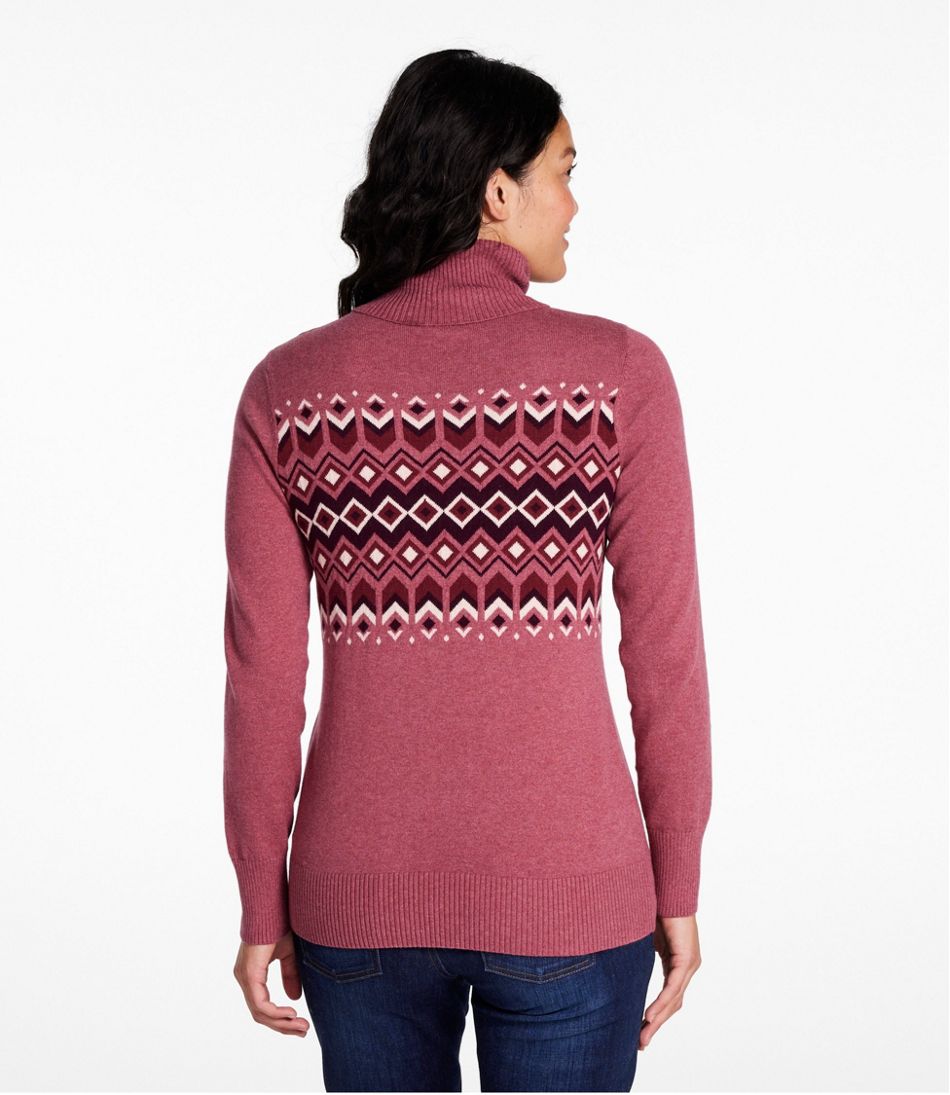Women's Cotton/Cashmere Sweater, Turtleneck Intarsia | L.L.Bean Recommended