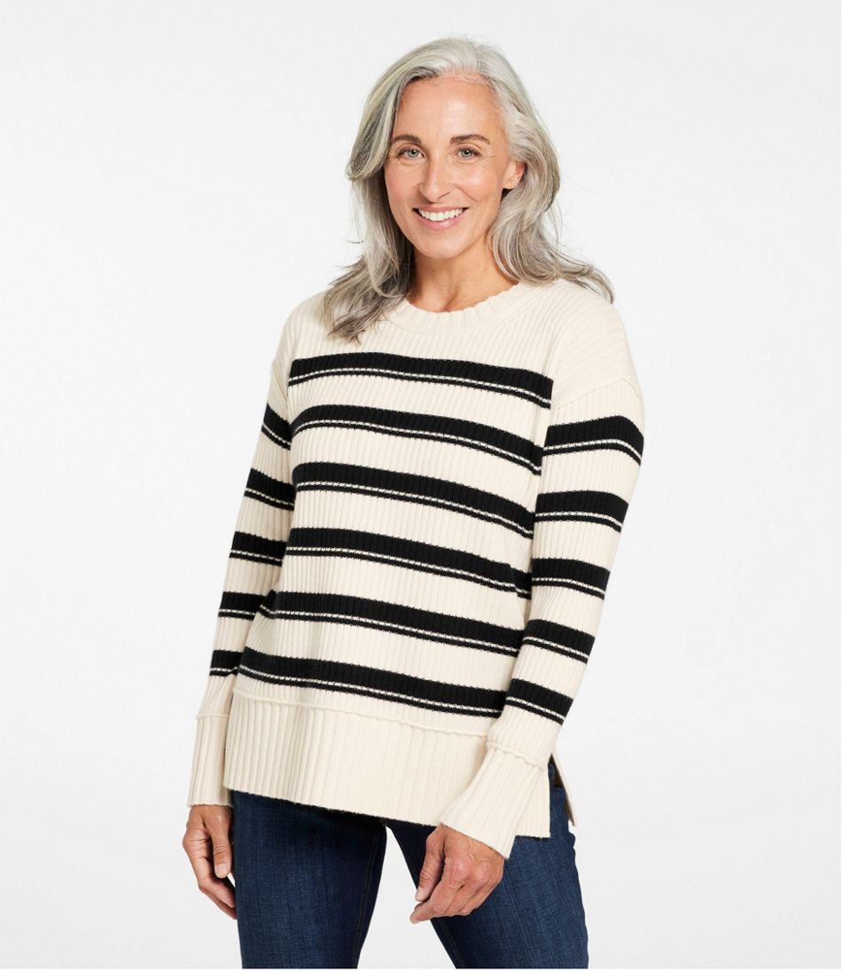 Women's Heritage Heirloom Wool/Cashmere Sweater, Crewneck Stripe | L.L.Bean Classic