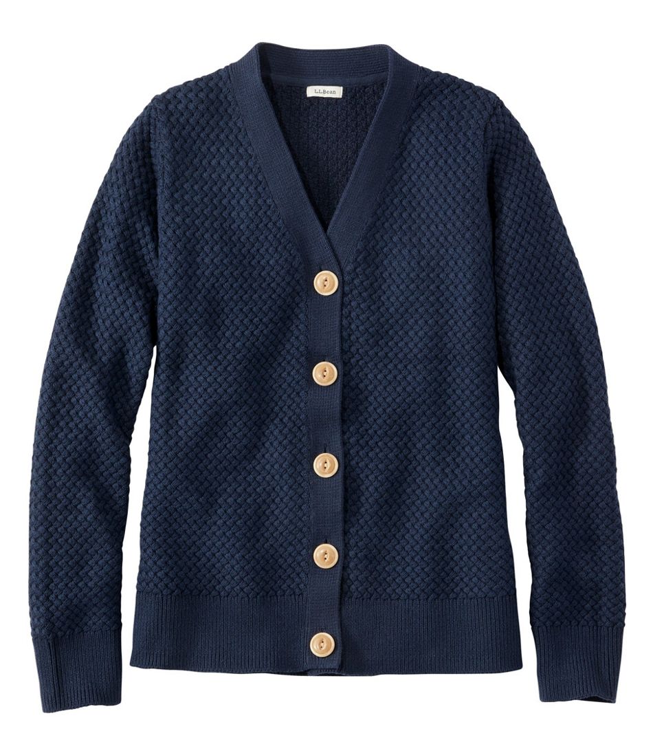 Women's Basketweave Sweater, Button-Front Cardigan | L.L.Bean Value