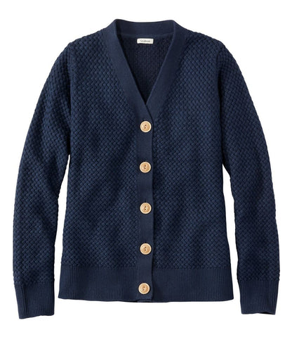 Women's Basketweave Sweater, Button-Front Cardigan | L.L.Bean Value