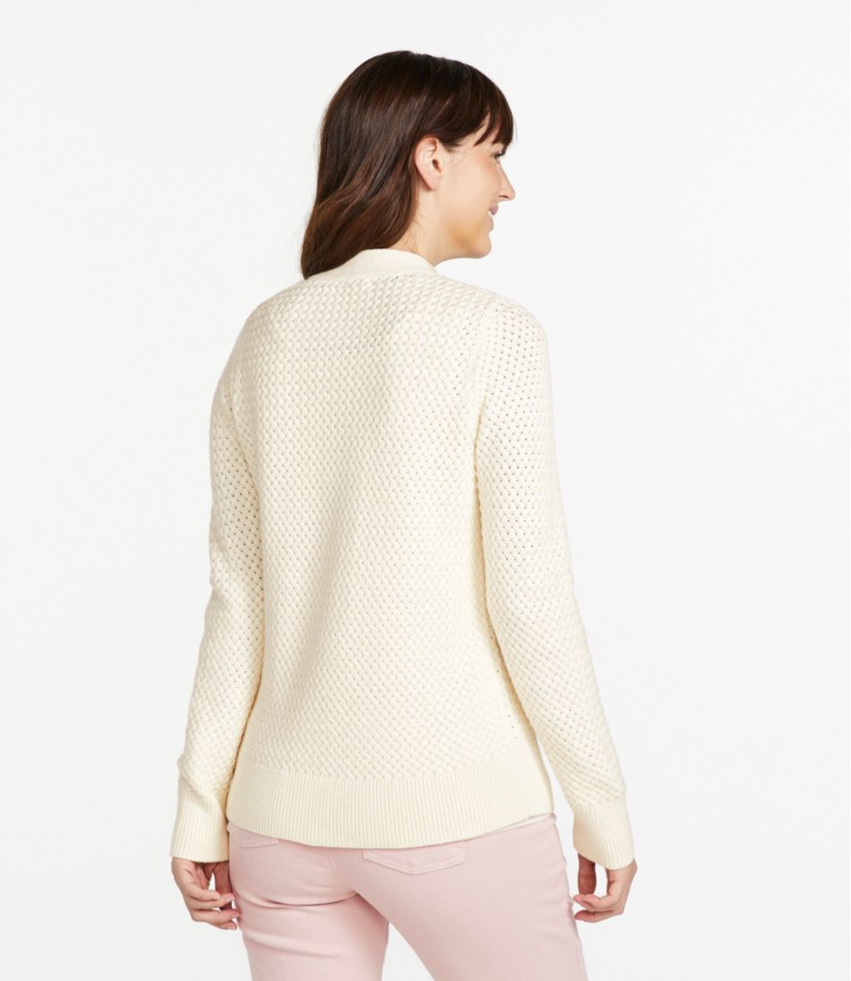 Women's Basketweave Sweater, Button-Front Cardigan | L.L.Bean Value
